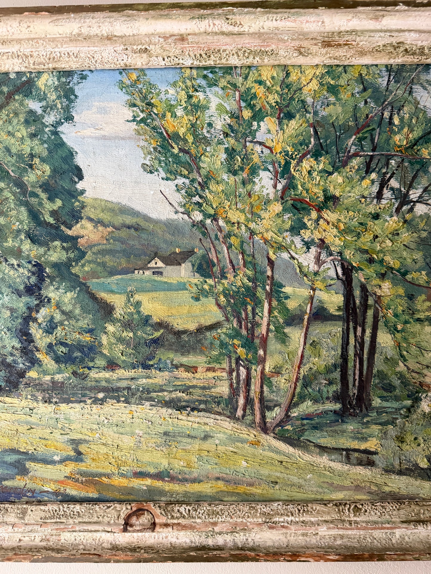 American impressionist landscape. Signed.