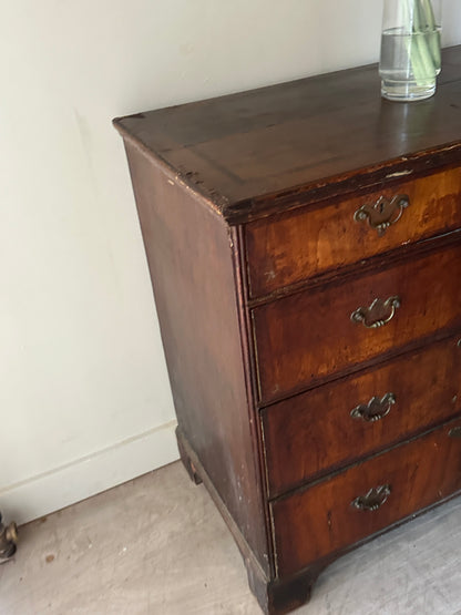 William and Mary cross banded walnut dresser
