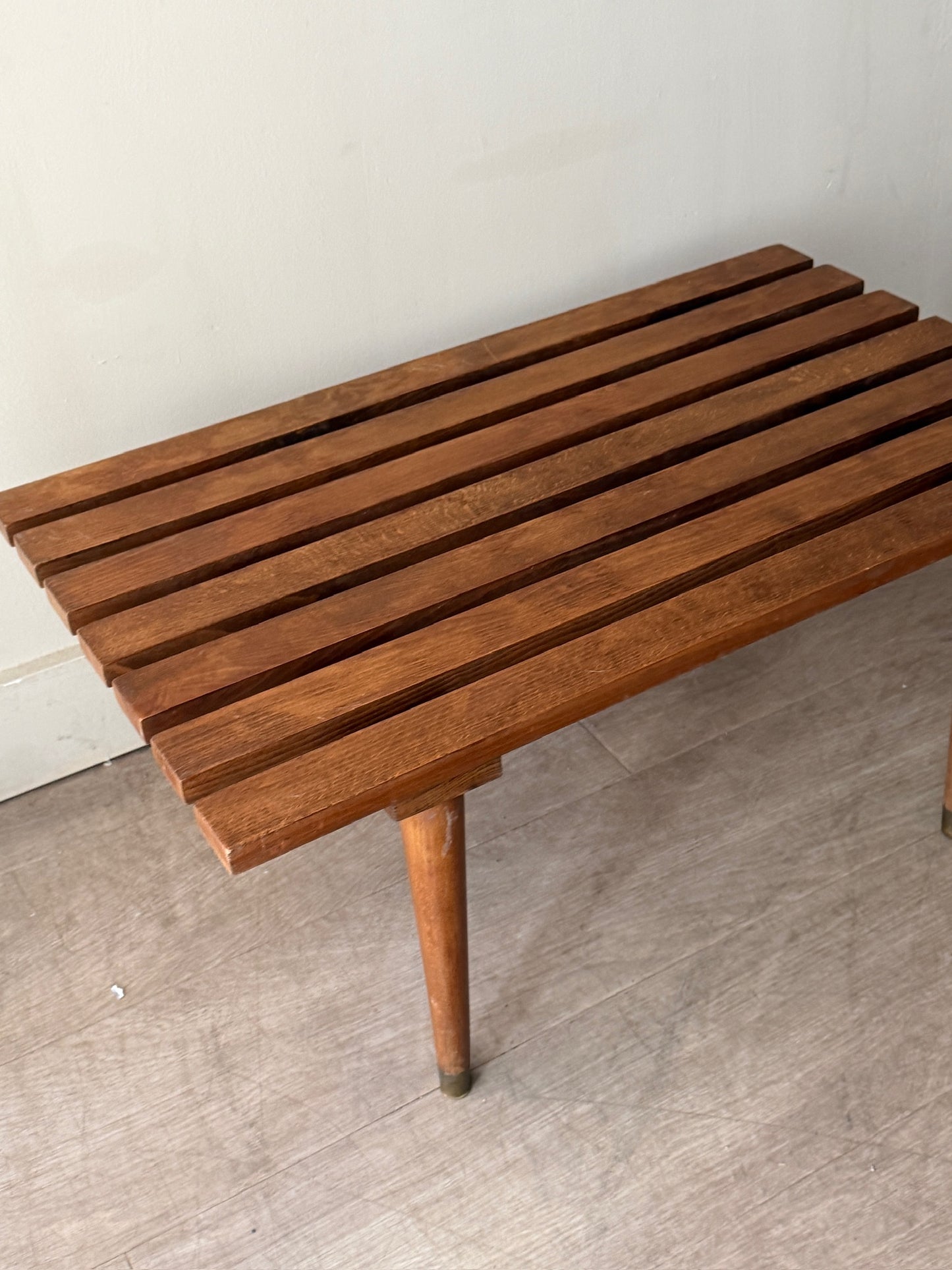 Slatted walnut coffee table