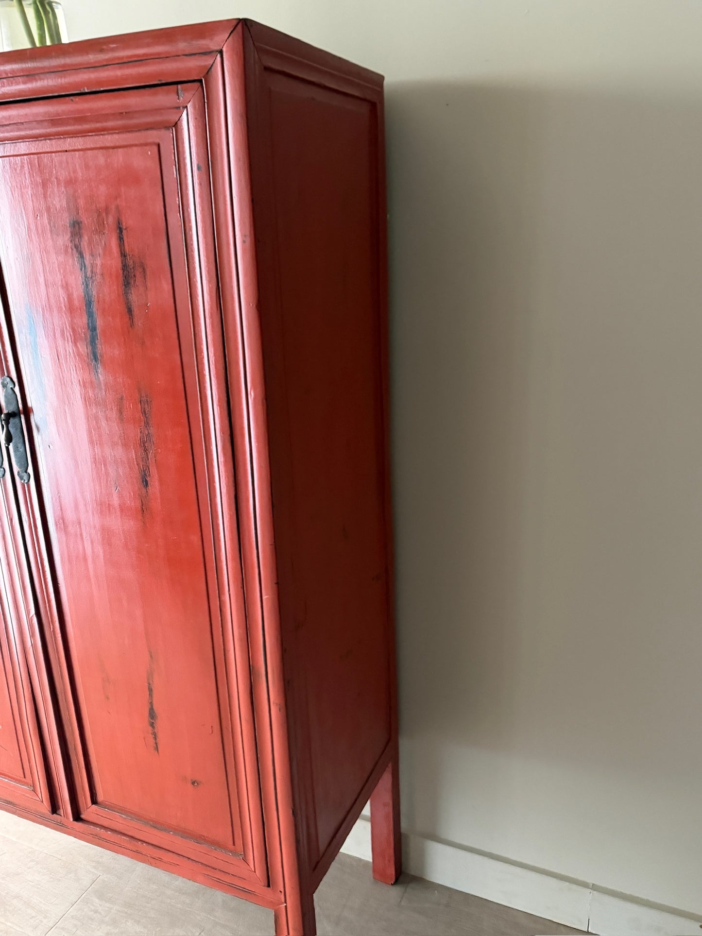 Chinese red-painted cabinet