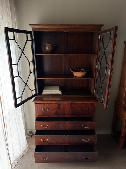 Mahogany secretary hutch