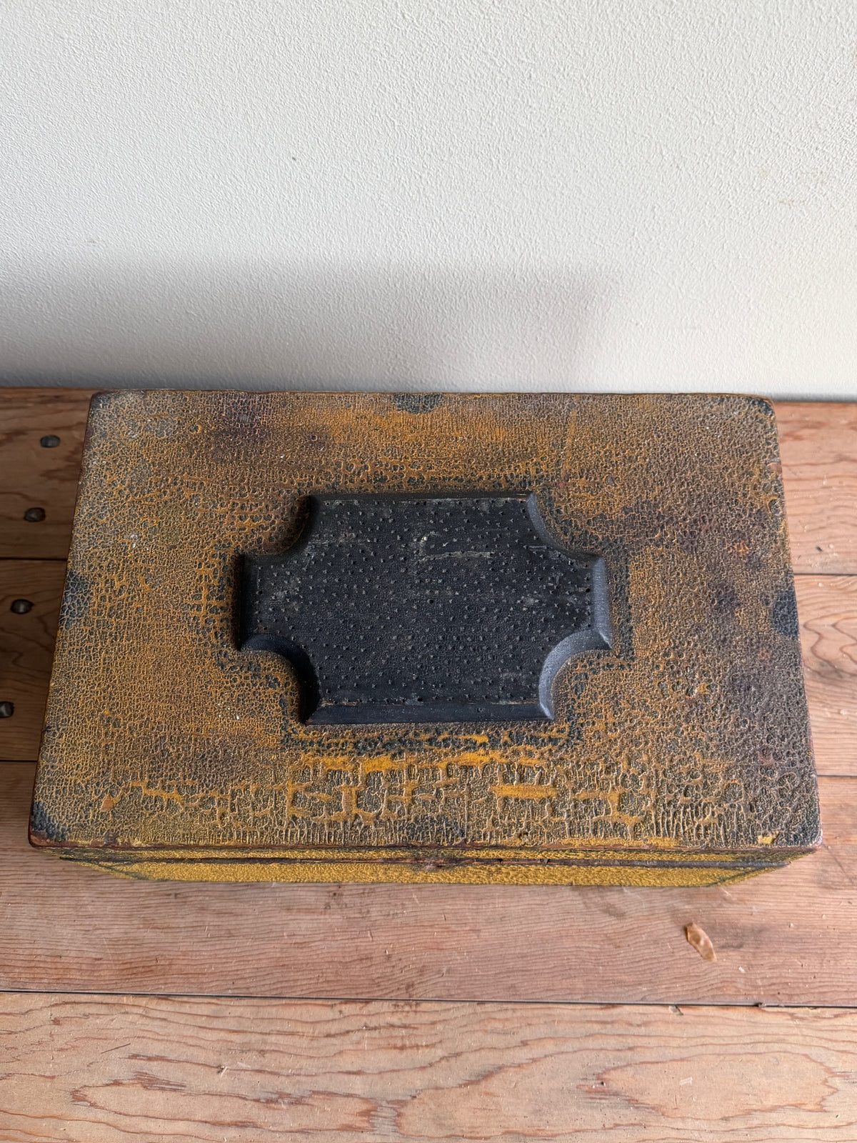 Yellow painted pine box