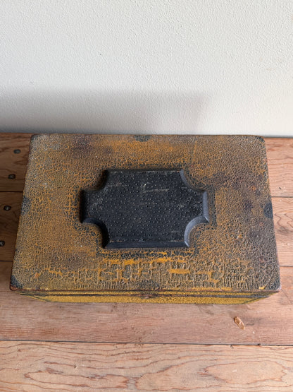 Yellow painted pine box