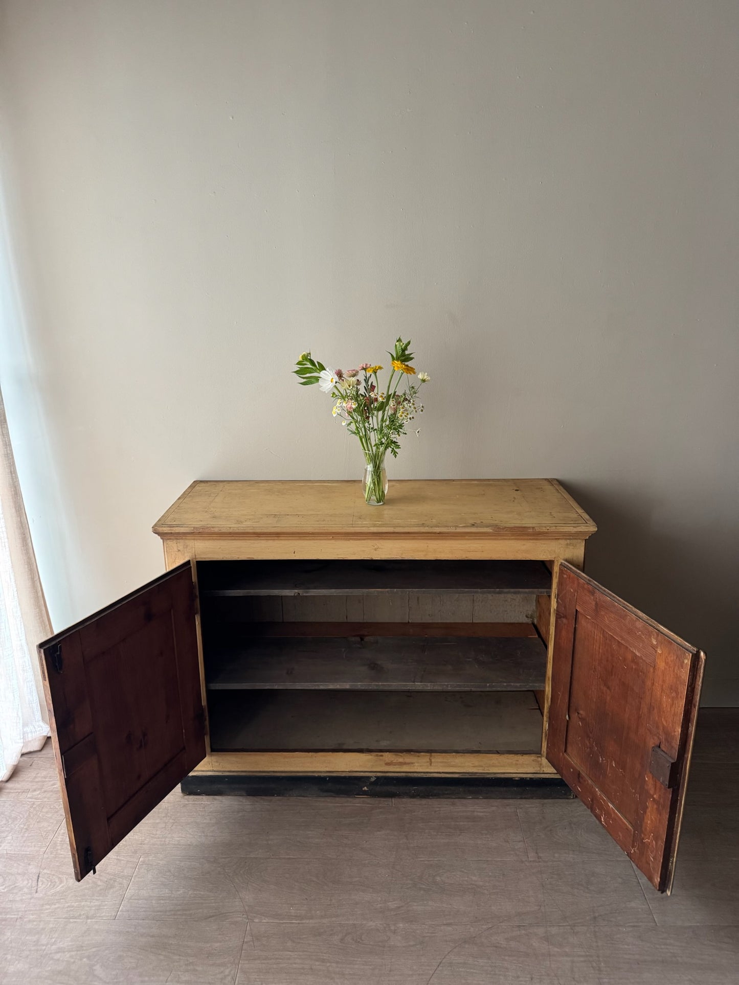 Gustavian painted pine cupboard