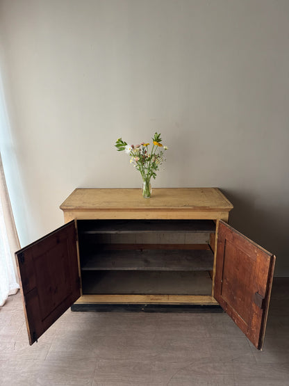 Gustavian painted pine cupboard