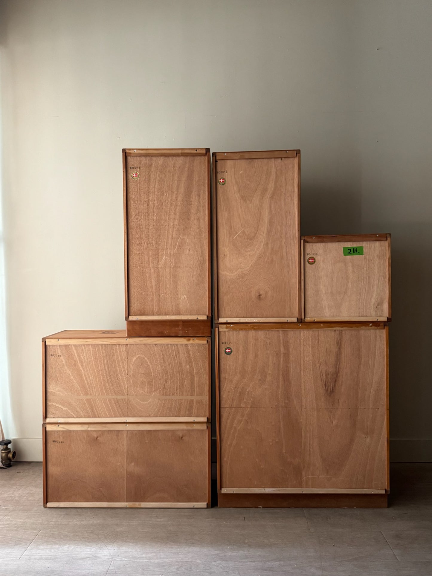Danish teak modular shelving unit