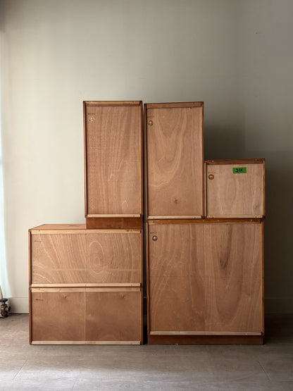Danish teak modular shelving unit