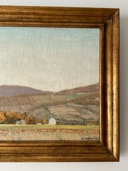 Landscape painting, signed Hopkins 1945