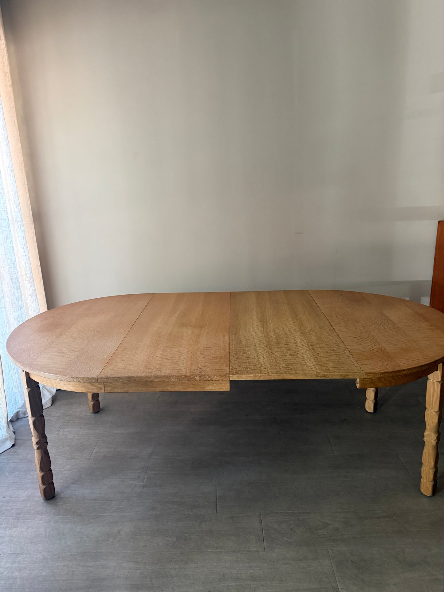 Danish oak dining table with extensions