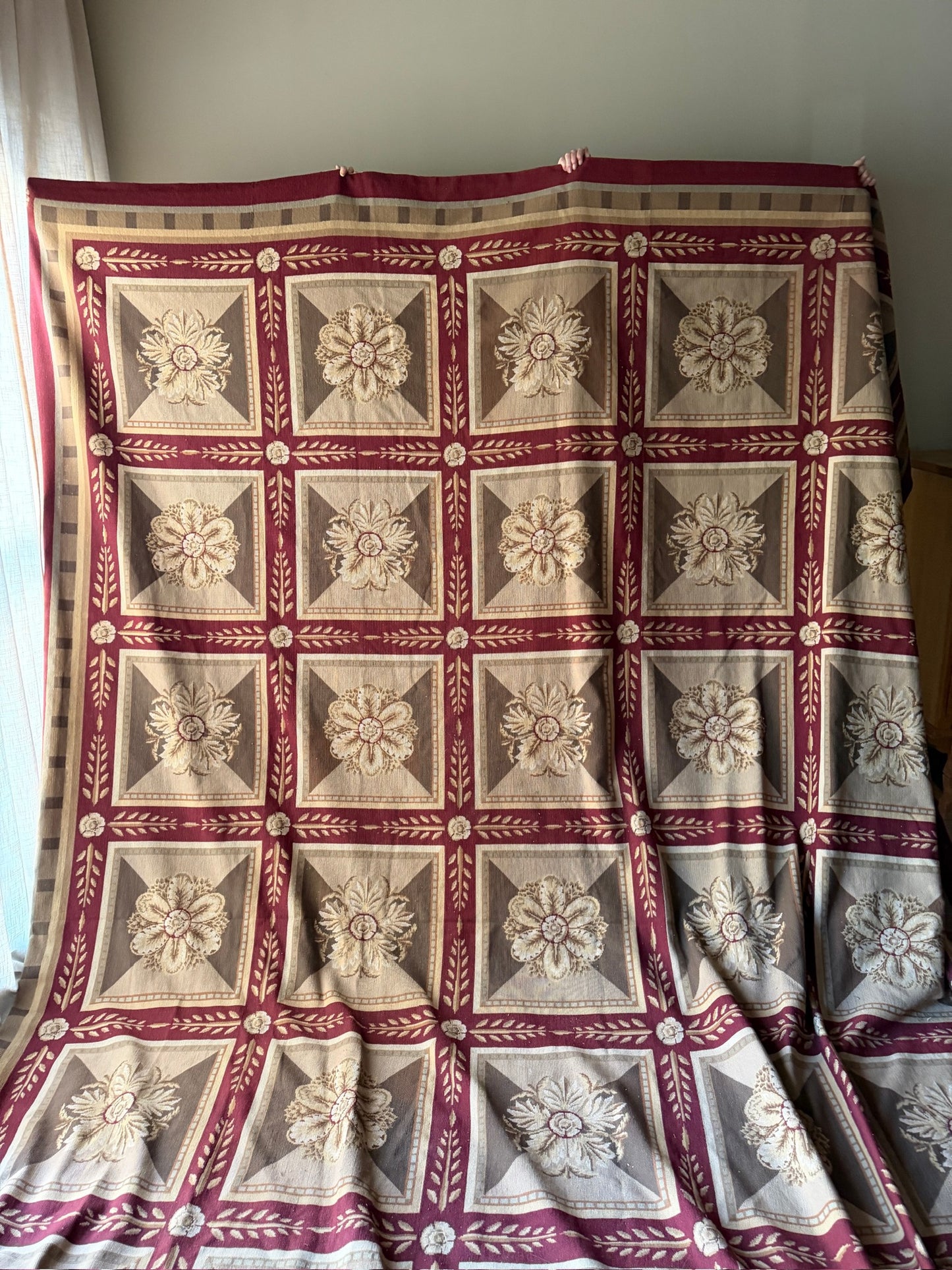 French Aubusson floral rug
