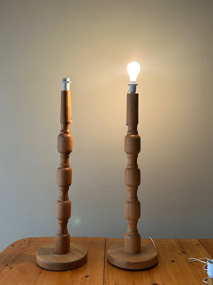 Swedish pine floor lamps. Sold individually.