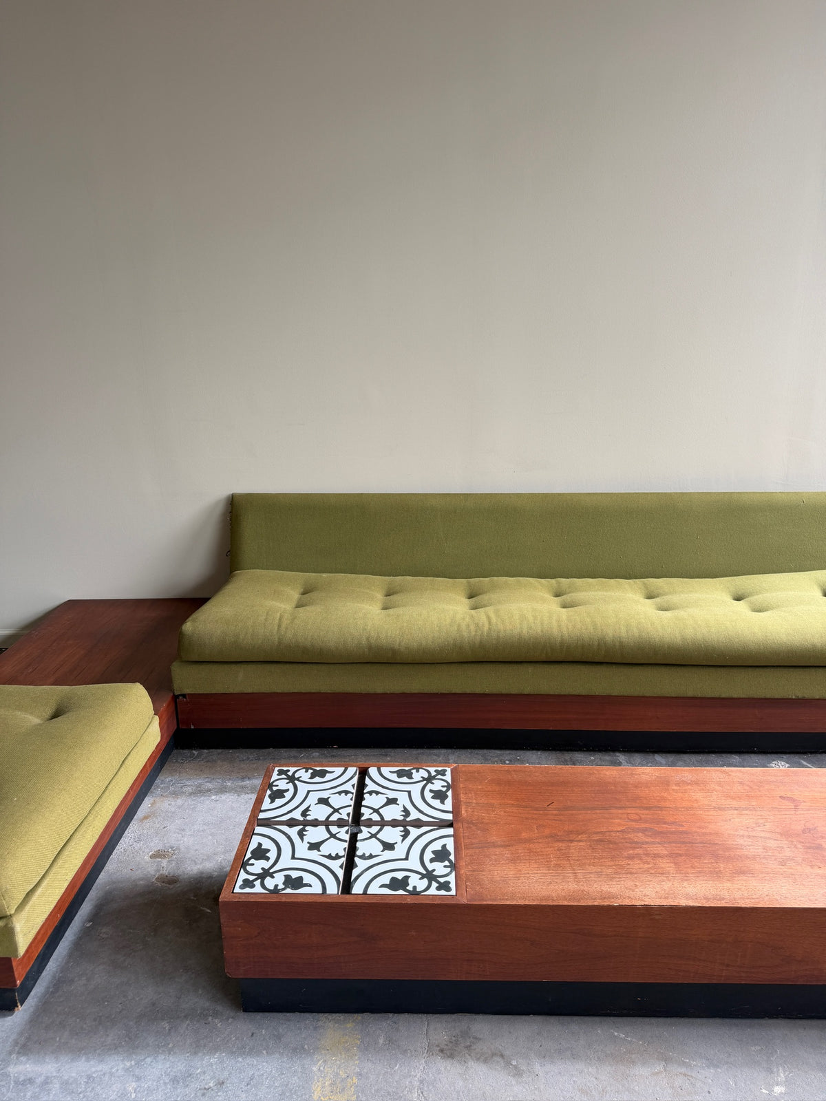 Adrian Pearsall walnut & tile coffee table