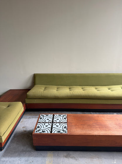 Adrian Pearsall walnut & tile coffee table