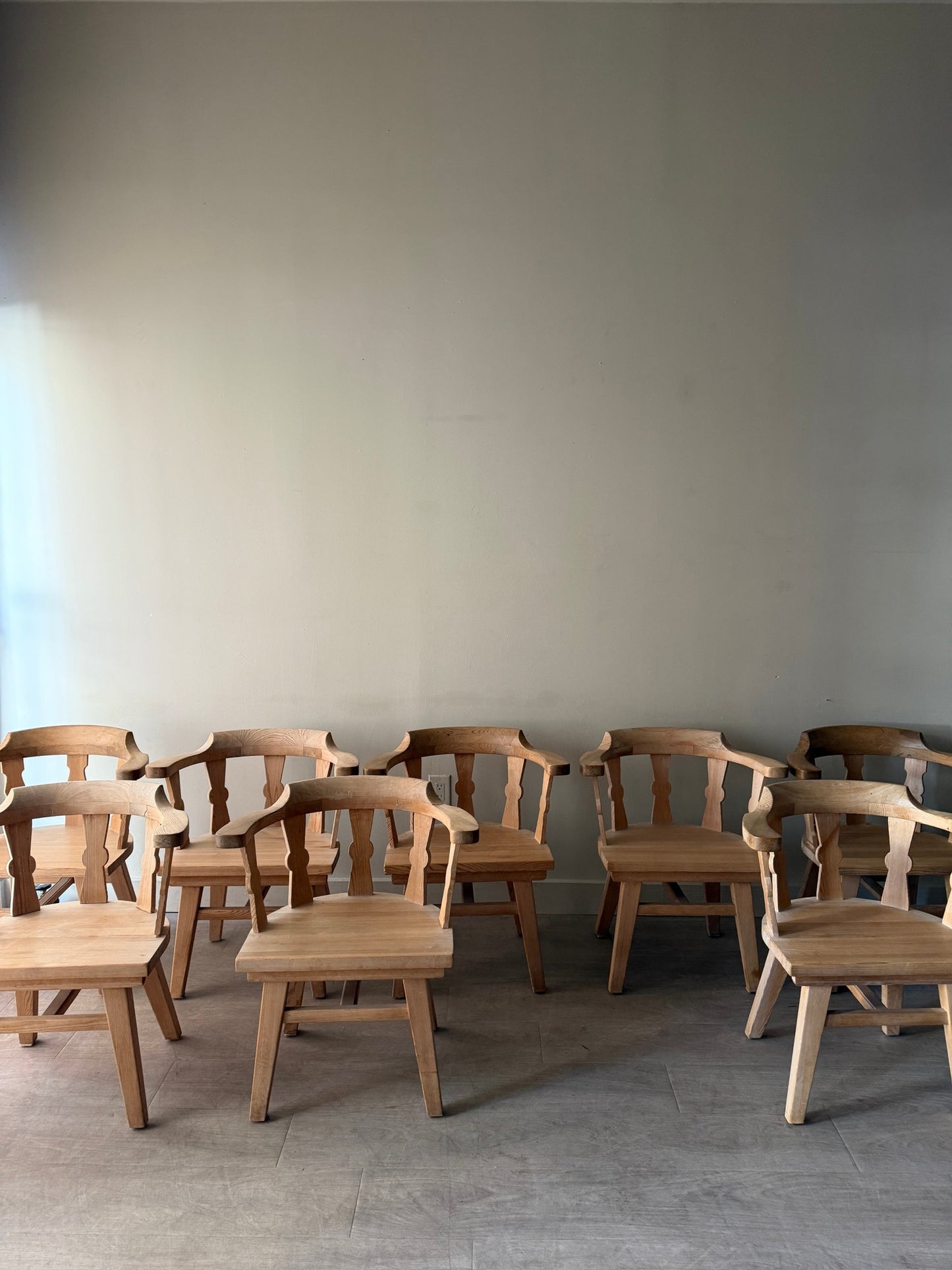 Krogenaes Norwegian pine dining chairs. Sold in pairs.