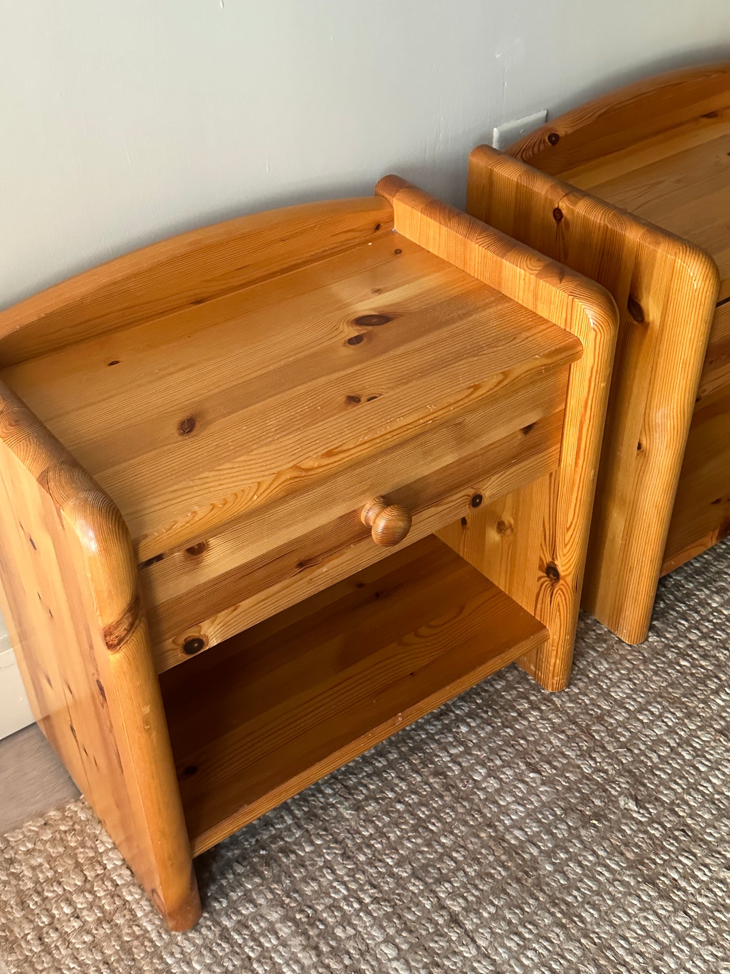 Pine side tables. (Set of 2)