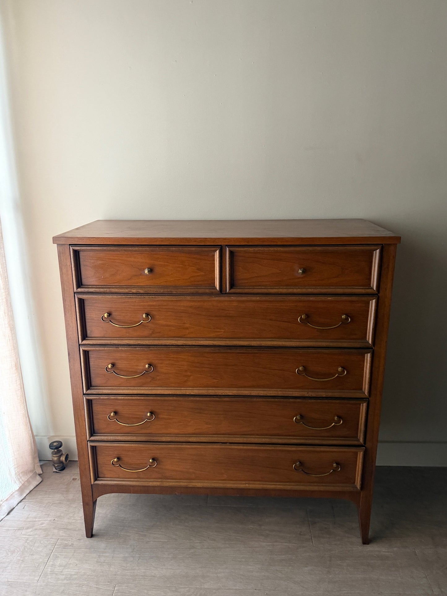 Bassett walnut tallboy dresser