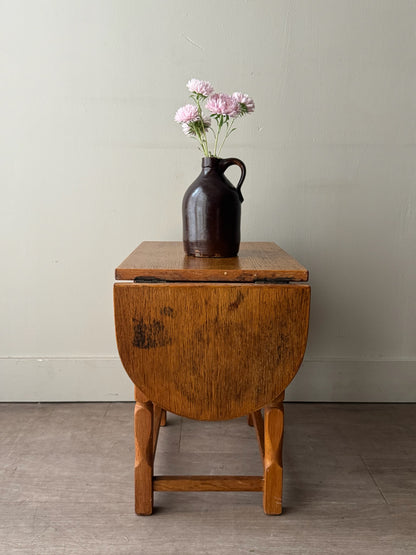 Danish oak drop leaf side table