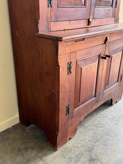 Pine stepback cupboard