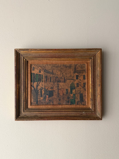 French modernist Paris street scene. Signed.