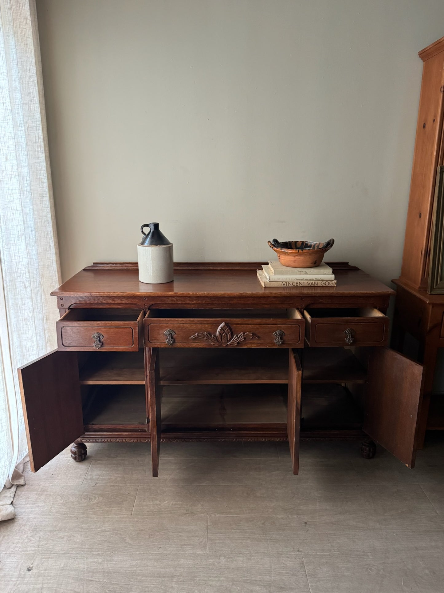 Victorian golden oak sideboard
