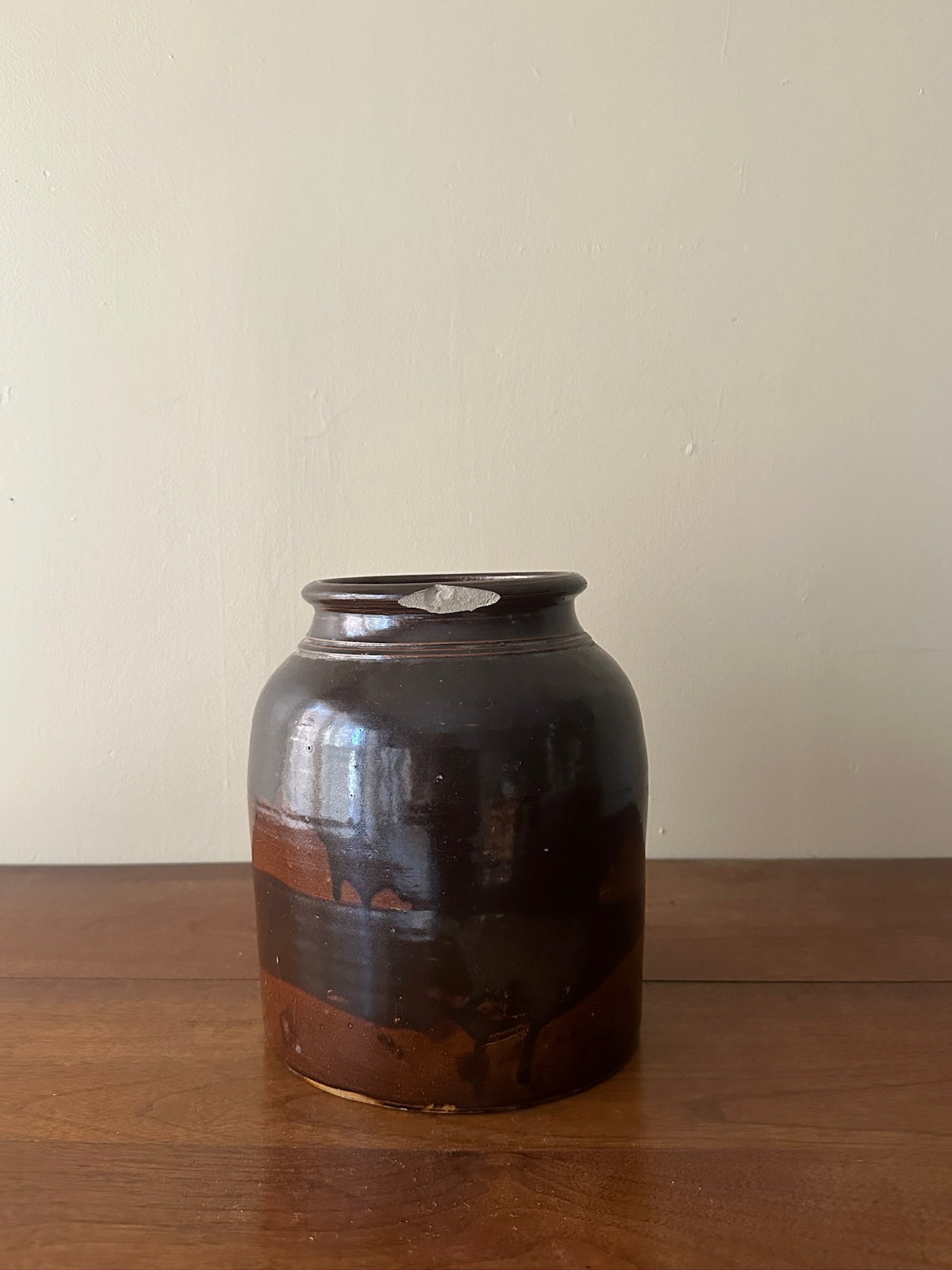 Brown stoneware vase