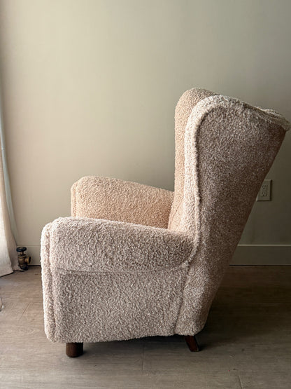 Danish boucle lounge chair