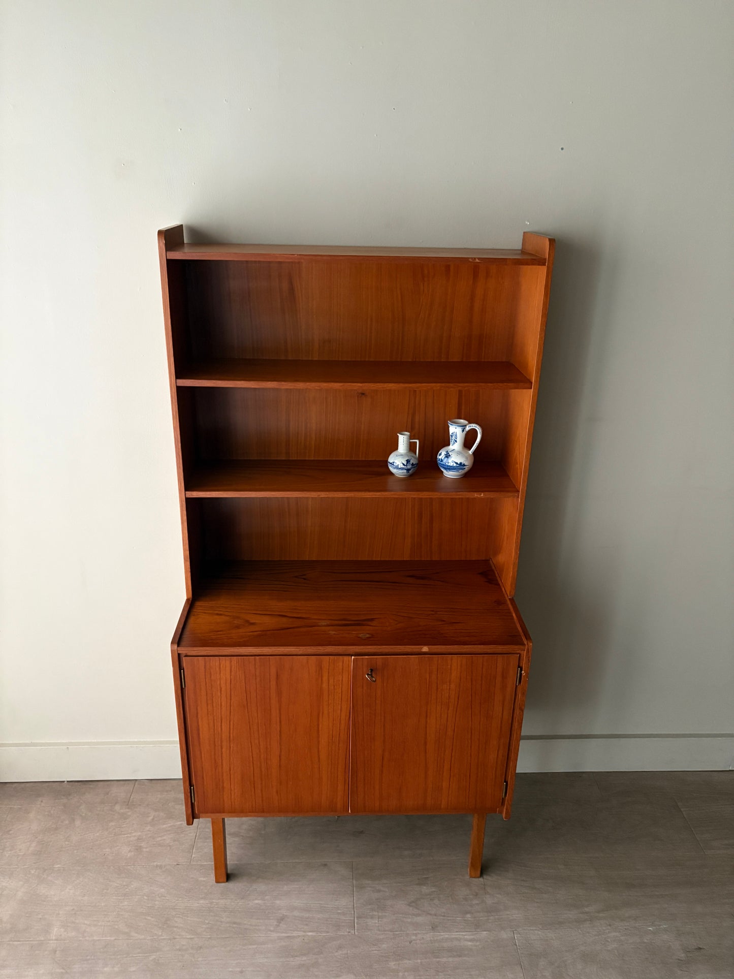 Small Danish teak bookcase cabinet