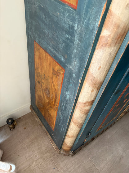 Northern European painted pine wardrobe