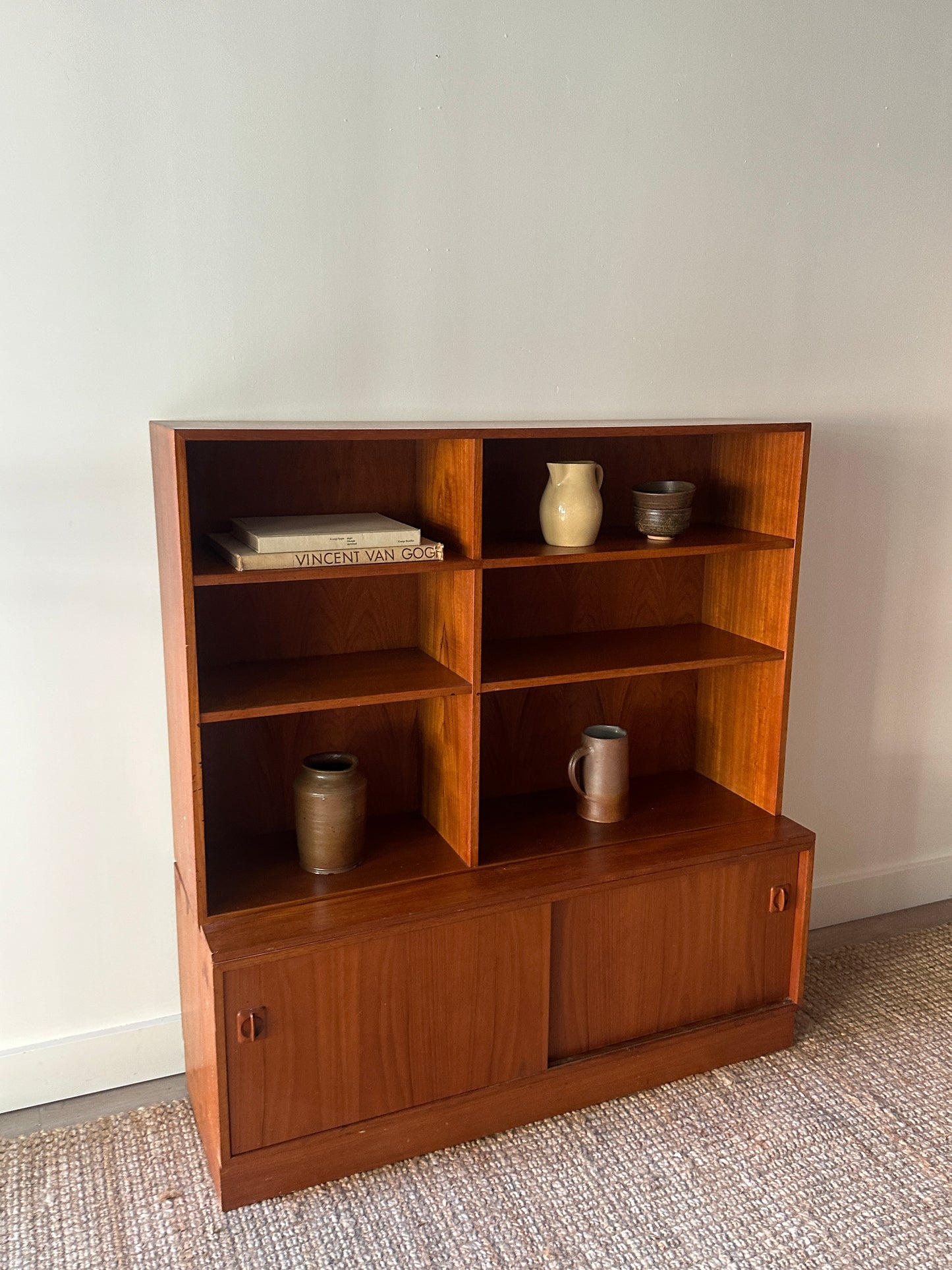 Danish two piece bookcase