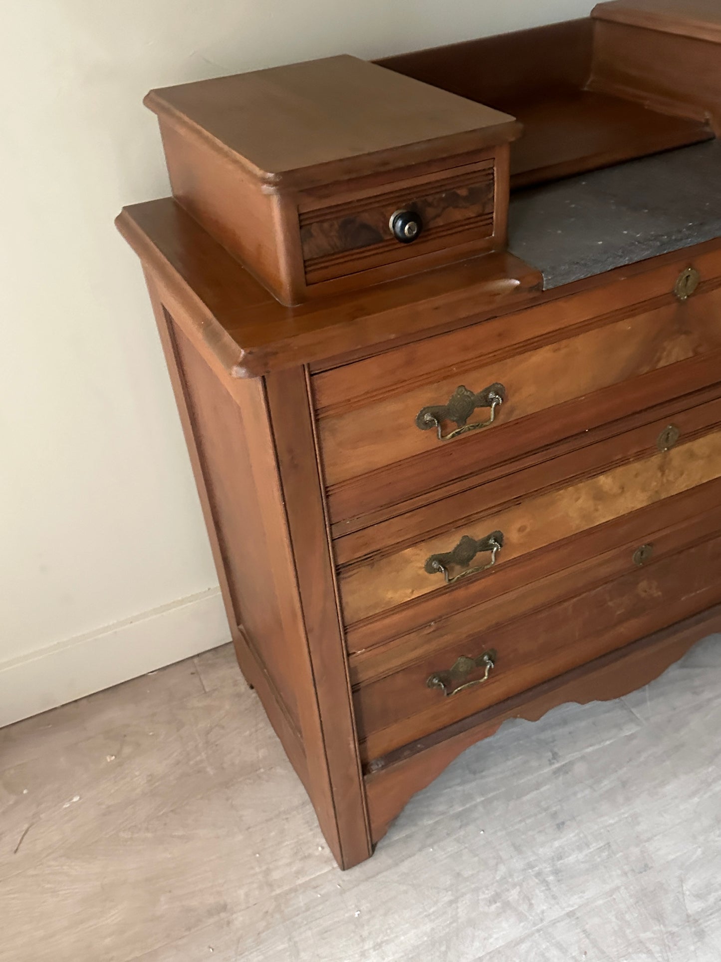 Pine and stone top dresser