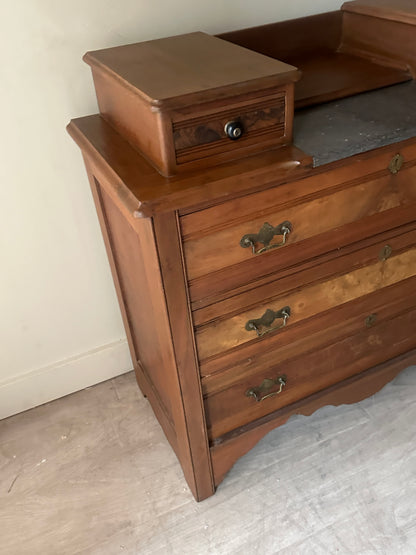 Pine and stone top dresser