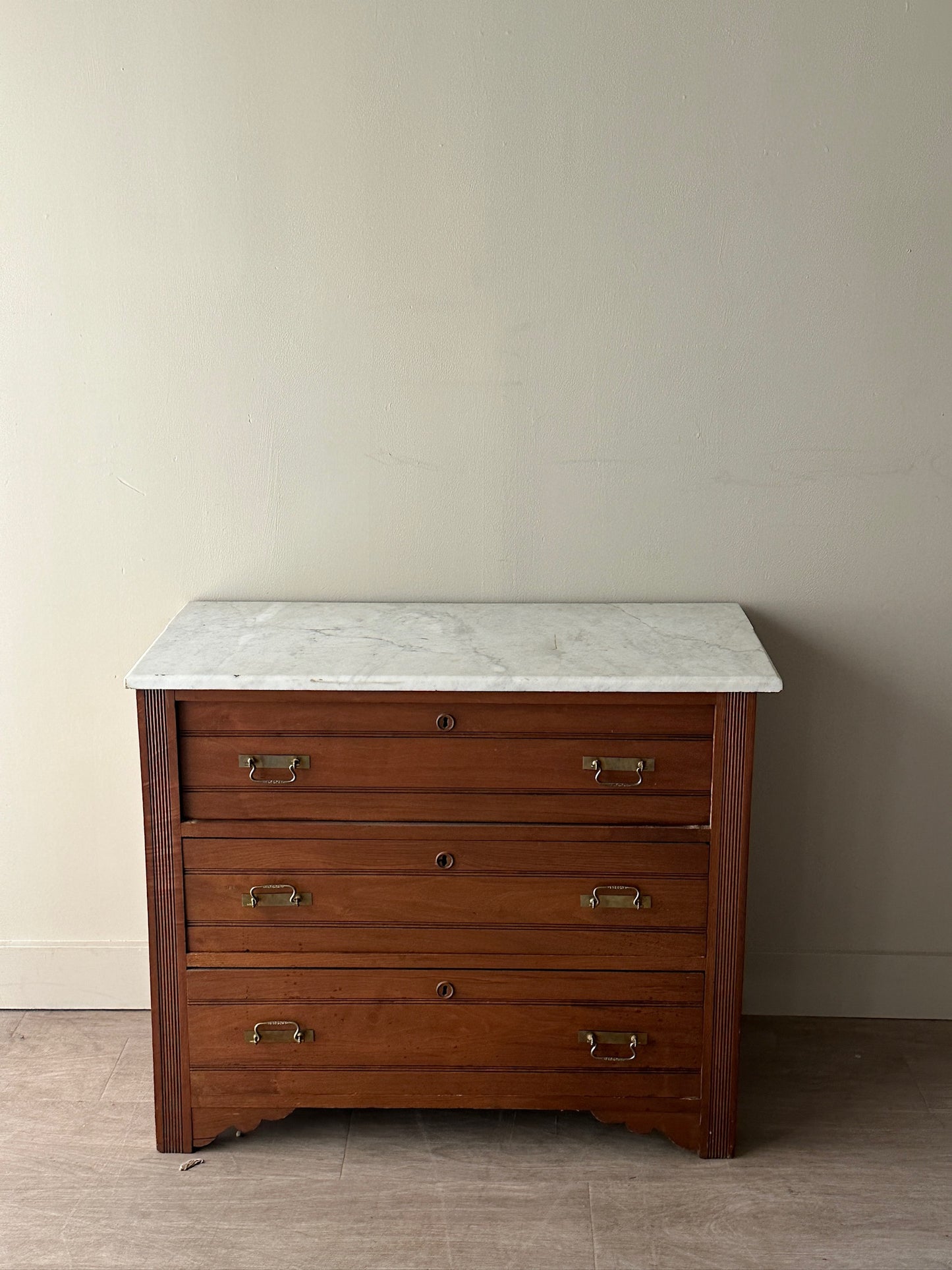 Marble top pine dresser