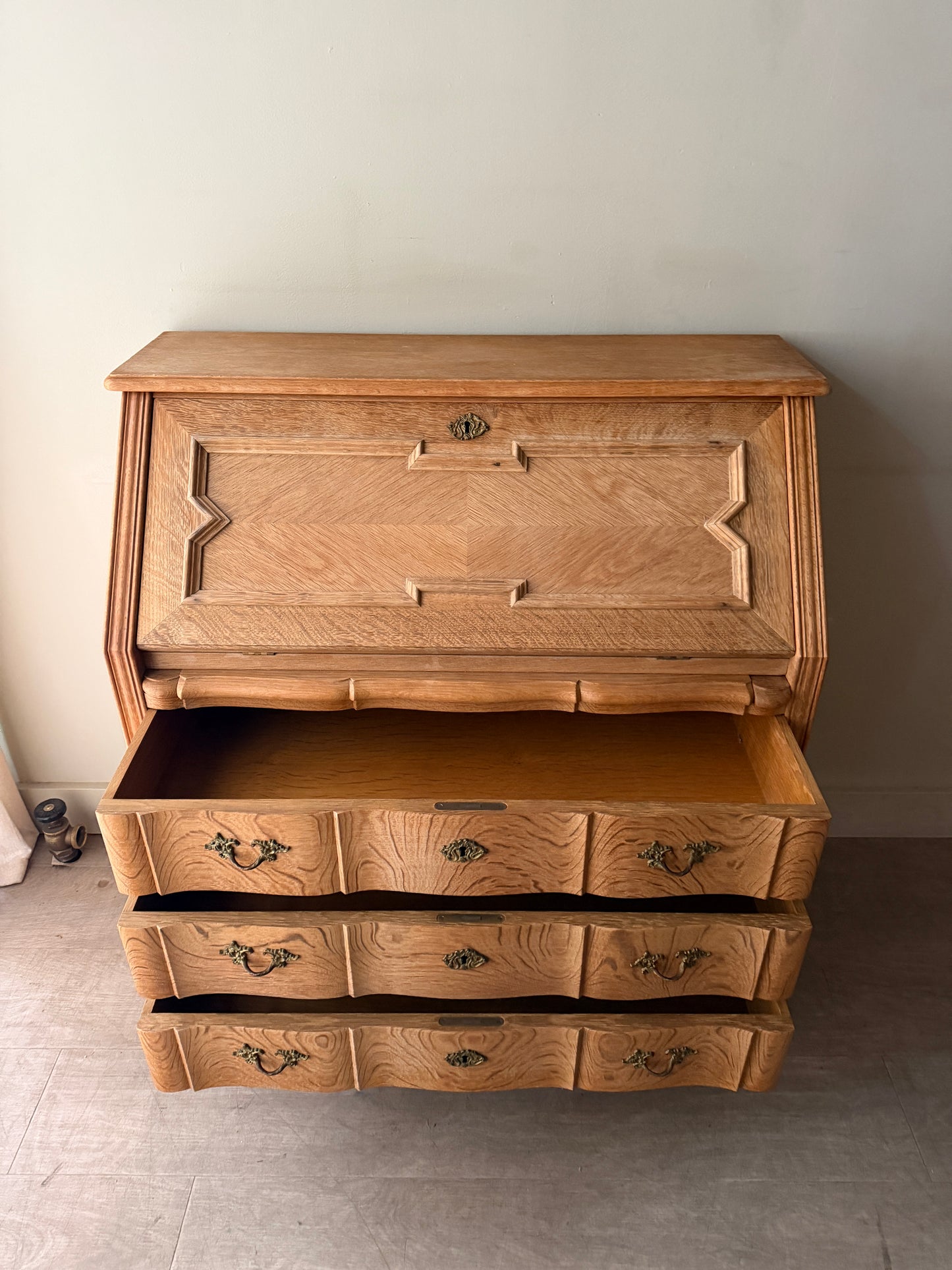 Danish oak secretary dresser