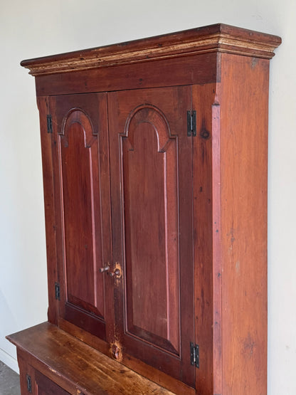 Pine stepback cupboard