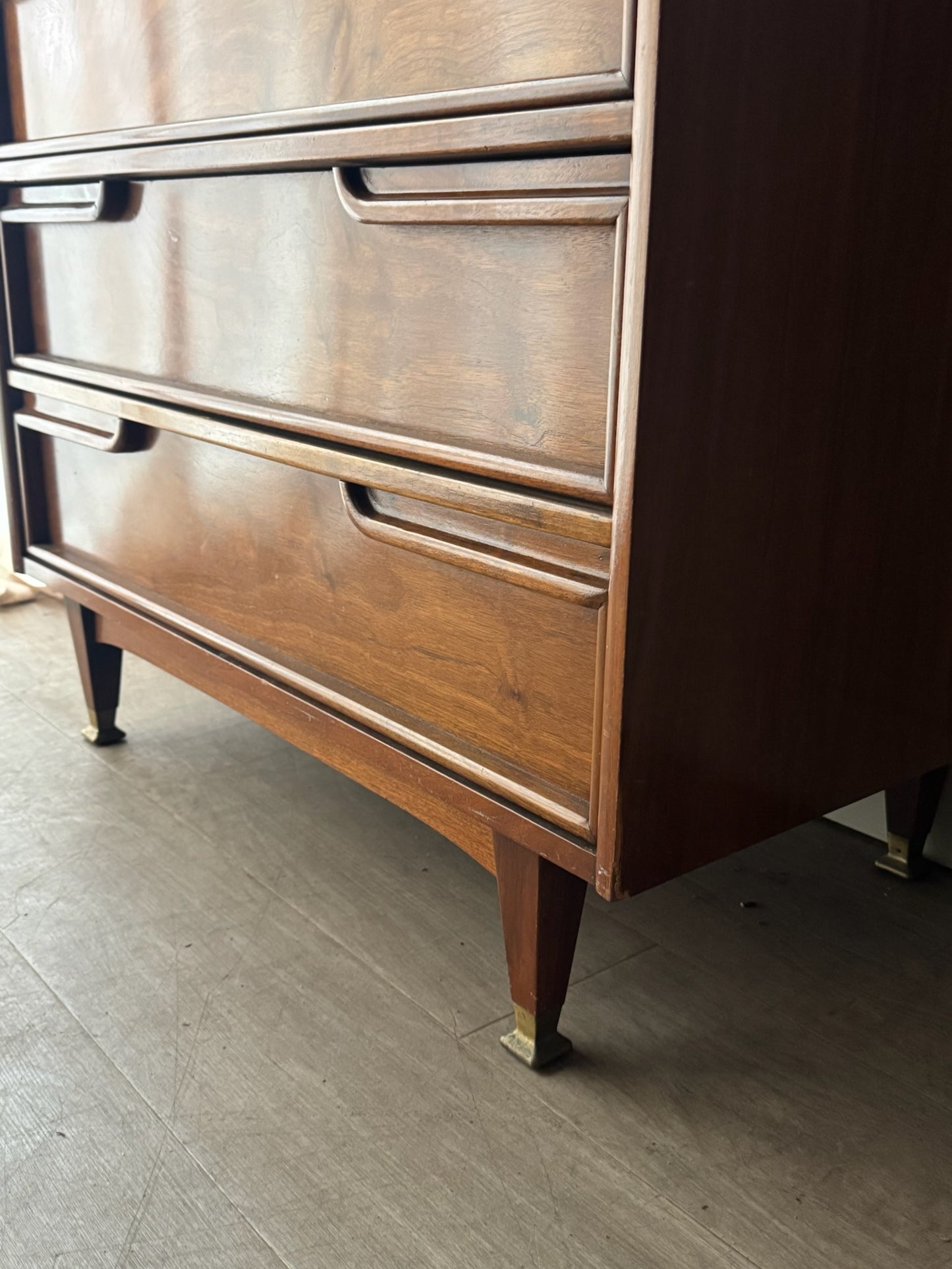 Walnut tallboy dresser