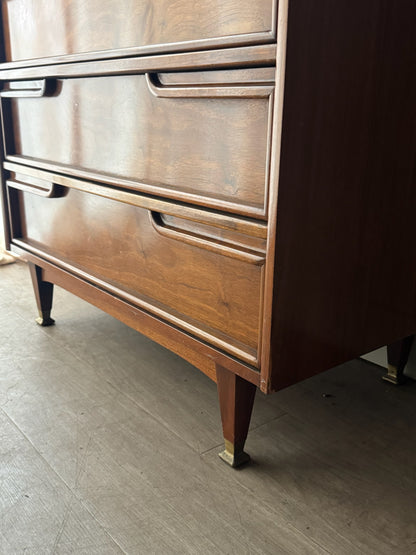 Walnut tallboy dresser