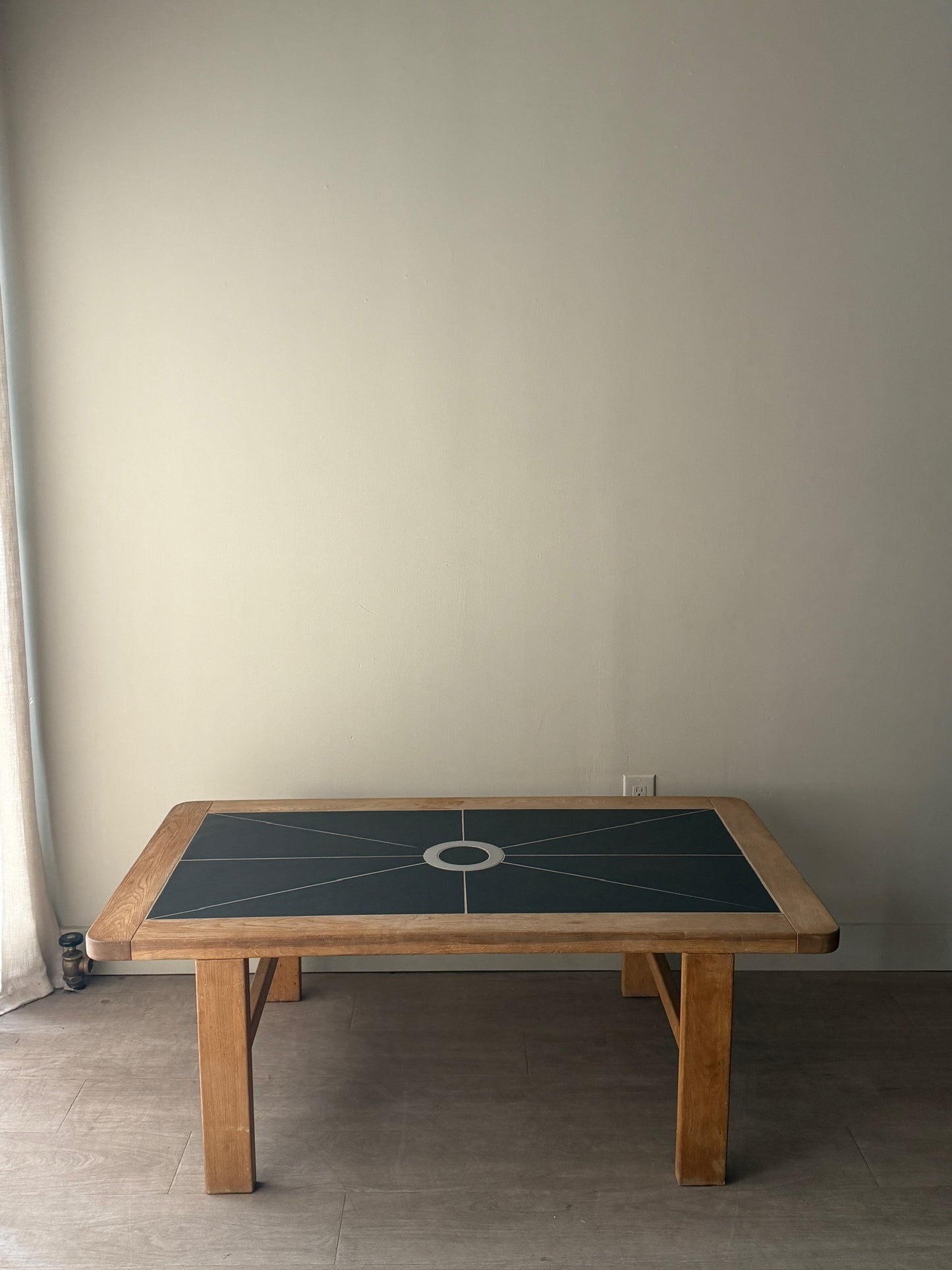 Danish oak & stone coffee table
