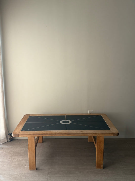 Danish oak & stone coffee table