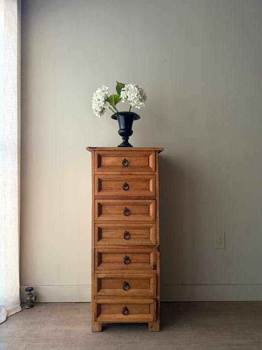 Spanish Colonial waxed pine lingerie chest