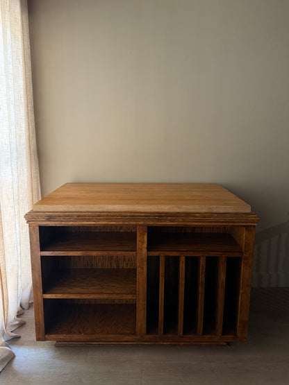 Oak mercantile table/island with butcher block top