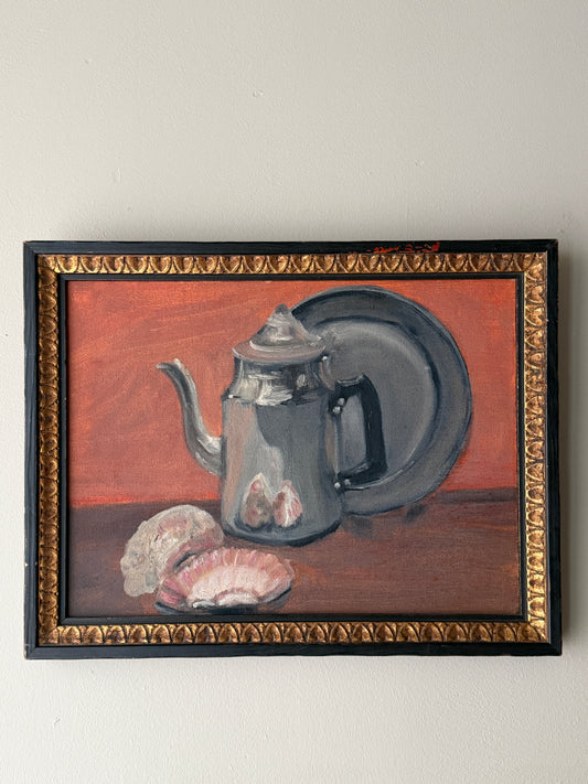 Tea pot still life. Signed.