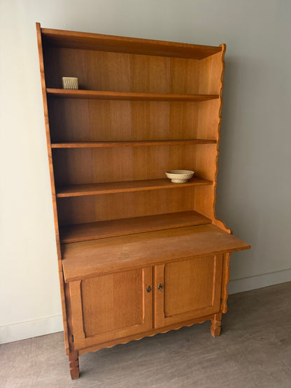 Danish oak secretary hutch