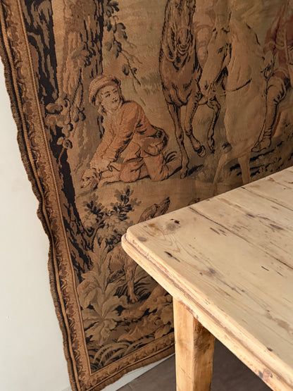 French or Belgian tapestry with pastoral hunt scene