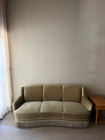 Danish sage velvet sofa