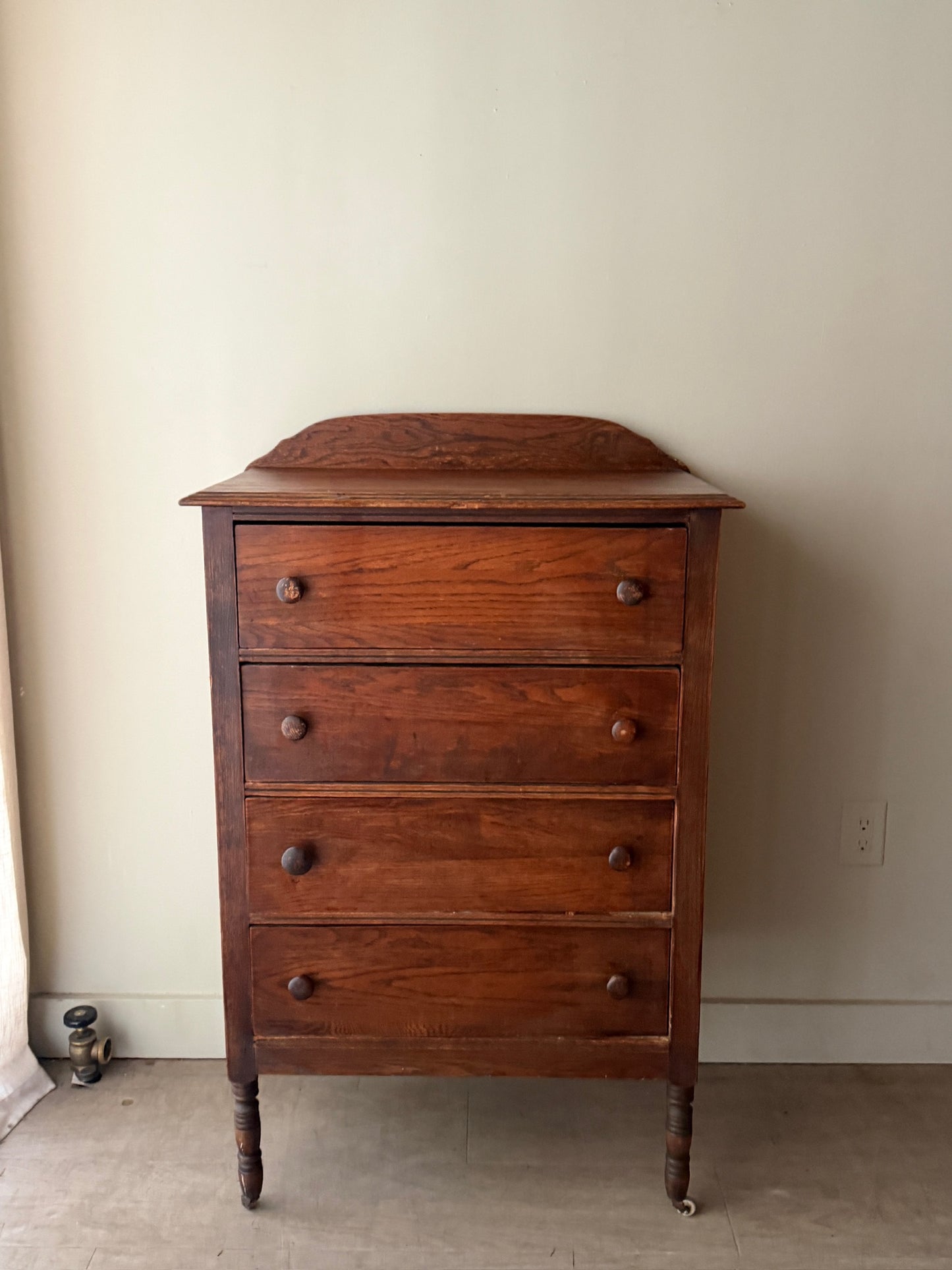 Golden oak tallboy dresser