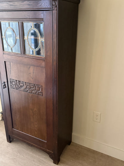 Art Nouveau oak cabinet