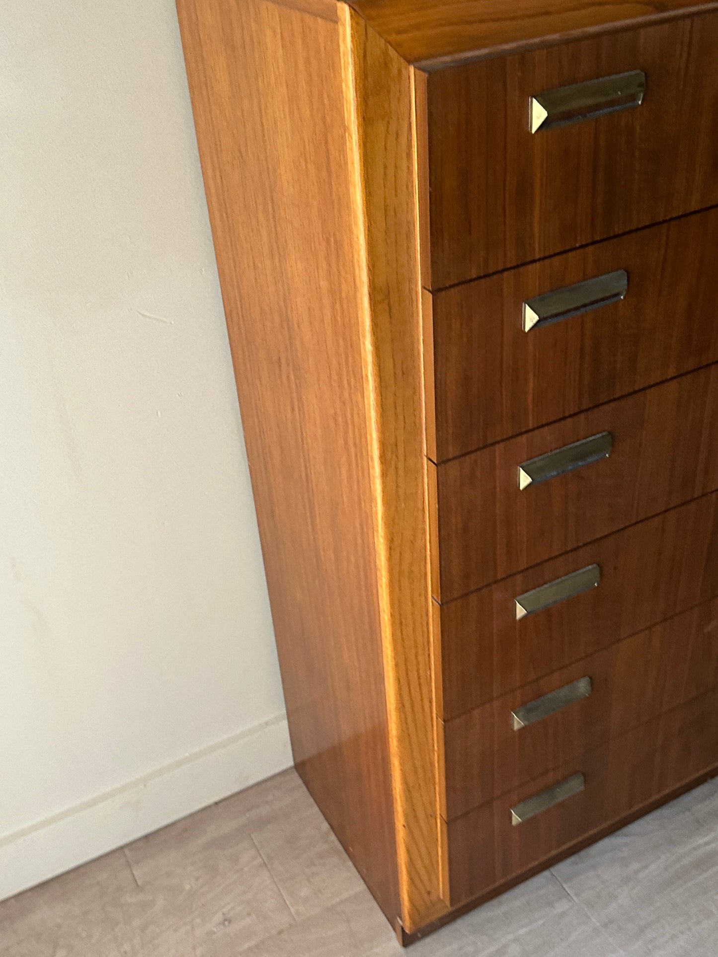 Walnut and Oak tallboy