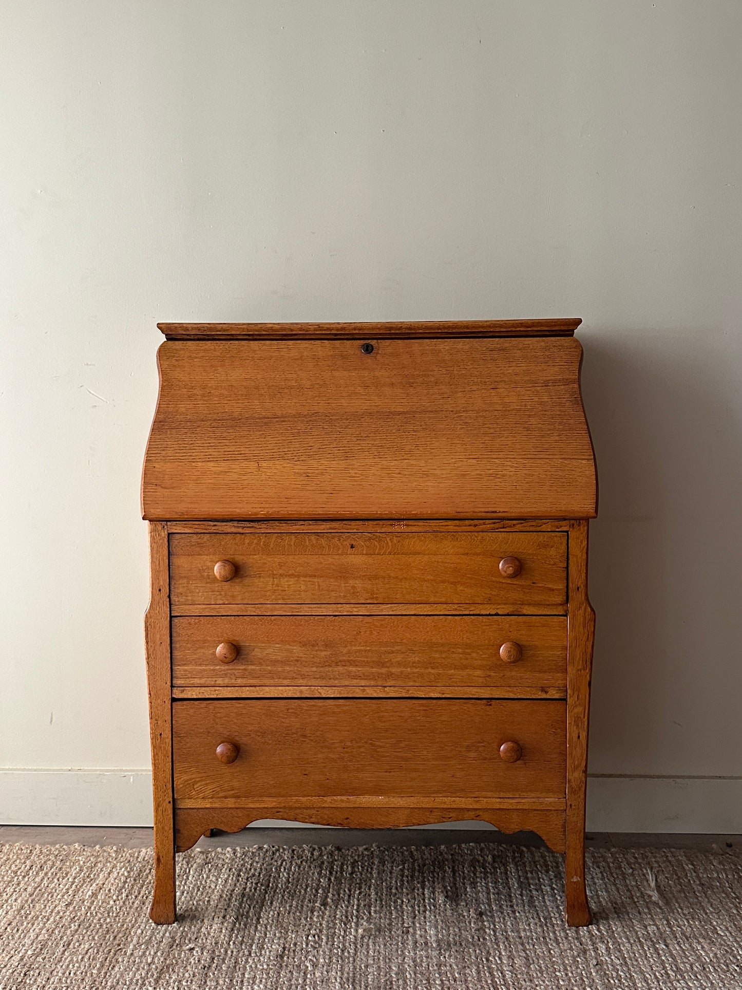 Oak secretary dresser