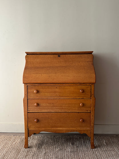 Oak secretary dresser