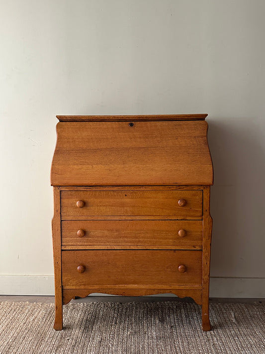 Oak secretary dresser
